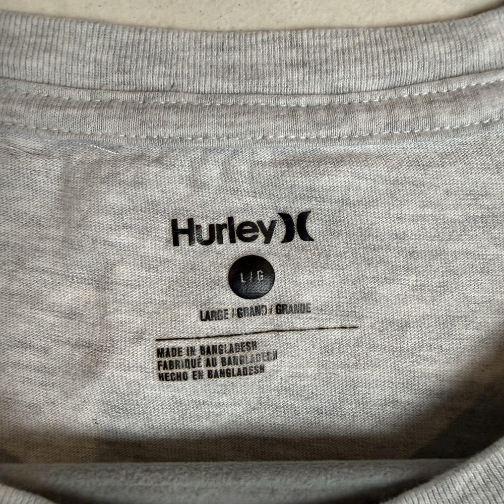 Hurley Shirt Mens Large Gray Surf Sunburst Graphic Tee Tagless Cotton‎ Blend - Picture 7 of 13